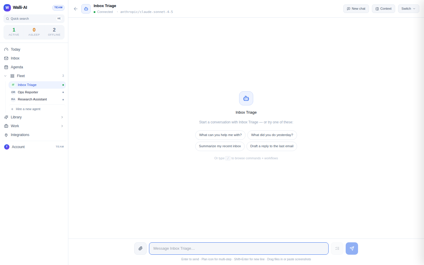 A chat thread with the composer and header